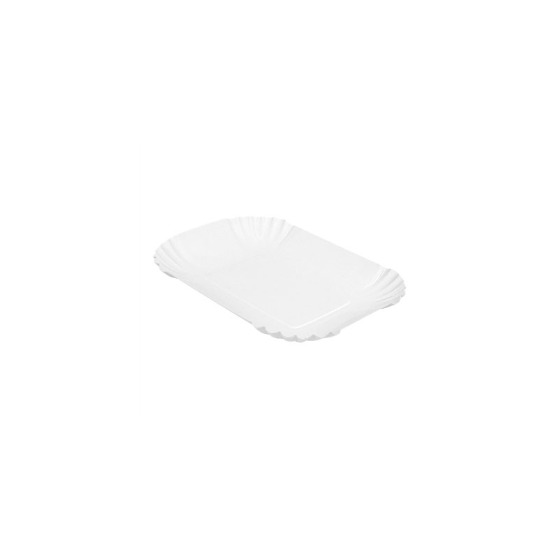 PLATEAUX  320 G/M2 18x13x3 CM BLANC CARTON (1000 UNITÉ)