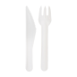 SET 2/1 FOURCHETTE, COUTEAU 'PAPER CUTLERY'  15,8 CM BLANC PAPIER (100 UNITÉ)