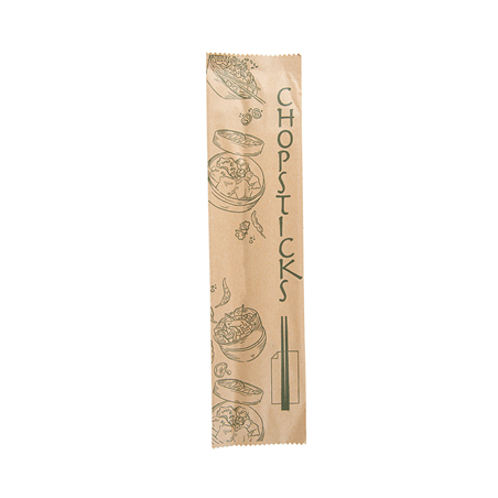 SET BAGUETTES CHINOISES, SERVIETTE SOUS SACHET KRAFT