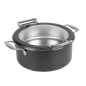 CHAFING DISH ROND AVEC FENÊTRE 4 L Ø 28x38,2x16,8 CM NOIR INOX + CRISTAL (1 UNITÉ)