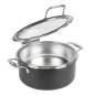 CHAFING DISH ROND AVEC FENÊTRE 4 L Ø 28x38,2x16,8 CM NOIR INOX + CRISTAL (1 UNITÉ)