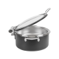 CHAFING DISH ROND AVEC FENÊTRE 4 L Ø 28x38,2x16,8 CM NOIR INOX + CRISTAL (1 UNITÉ)