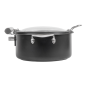 CHAFING DISH ROND AVEC FENÊTRE 4 L Ø 28x38,2x16,8 CM NOIR INOX + CRISTAL (1 UNITÉ)