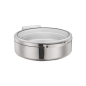 CHAFING DISH ROND AVEC FENÊTRE 6 L Ø 53,5x44x16,5 CM ARGENTE INOX + CRISTAL (1 UNITÉ)