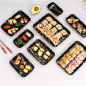 RÉCIPIENTS POUR "SUSHI"  20PE + 280 +16PE G/M2 14x8x2,4 CM NOIR KRAFT (800 UNITÉ)