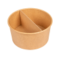 SÉPARATEUR 2 COMPARTIMENTS SALADIER 226.64  300 + 18 PE G/M2 Ø25,4/14x6,3 CM NATUREL KRAFT (600 UNITÉ)