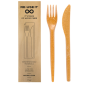 SET 2/1 FOURCHETTE, COUTEAU  17 CM NATUREL FIBRE DE BOIS (300 UNITÉ)