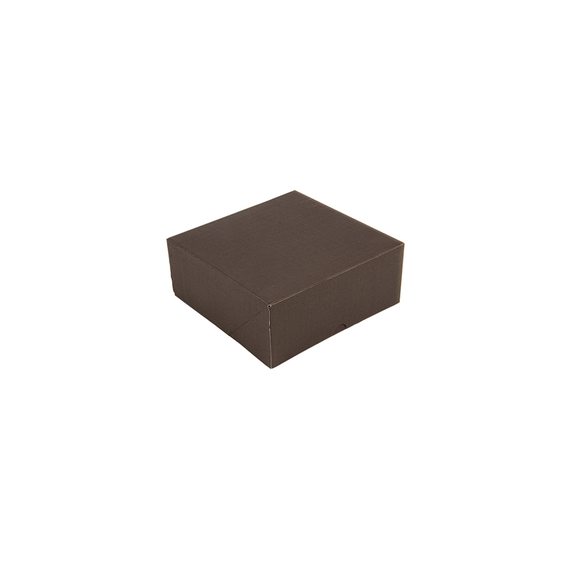 BOÎTES PATISSERIES SANS FENÊTRE 'THEPACK' 250 G/M2 18x18x7,5 CM CHOCOLAT CARTON ONDULÉ NANO-MICRO (200 UNITÉ)