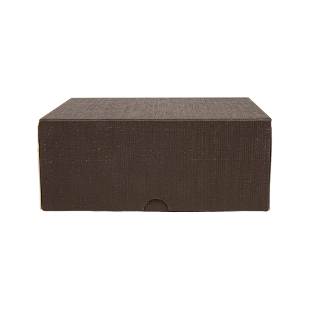 BOÎTES PATISSERIES SANS FENÊTRE 'THEPACK' 250 G/M2 18x18x7,5 CM CHOCOLAT CARTON ONDULÉ NANO-MICRO (200 UNITÉ)