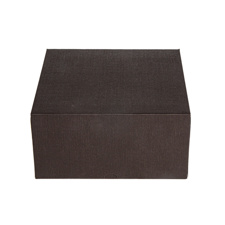 BOÎTES PATISSERIES SANS FENÊTRE 'THEPACK' 250 G/M2 24x24x12 CM CHOCOLAT CARTON ONDULÉ NANO-MICRO (100 UNITÉ)