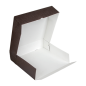 BOÎTES PATISSERIES SANS FENÊTRE 'THEPACK' 250 G/M2 30x30x8 CM CHOCOLAT CARTON ONDULÉ NANO-MICRO (100 UNITÉ)