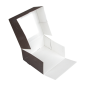 BOÎTES PATISSERIES AVEC FENÊTRE 'THEPACK' 250 G/M2 + OPP 16x16x8 CM CHOCOLAT CARTON ONDULÉ NANO-MICRO (200 UNITÉ)