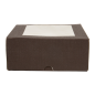 BOÎTES PATISSERIES AVEC FENÊTRE 'THEPACK' 250 G/M2 + OPP 18x18x7,5 CM CHOCOLAT CARTON ONDULÉ NANO-MICRO (200 UNITÉ)