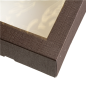 BOÎTES PATISSERIES AVEC FENÊTRE 'THEPACK' 250 G/M2 + OPP 18x18x7,5 CM CHOCOLAT CARTON ONDULÉ NANO-MICRO (200 UNITÉ)