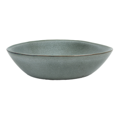 ASSIETTES CREUSES TRIANGULAIRES 'AKALA'  Ø21,5x19,5x5 CM GRIS VERDÂTRE STONEWARE (6 UNITÉ)