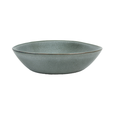 ASSIETTES CREUSES TRIANGULAIRES 'AKALA'  Ø21,5x19,5x5 CM GRIS VERDÂTRE STONEWARE (6 UNITÉ)