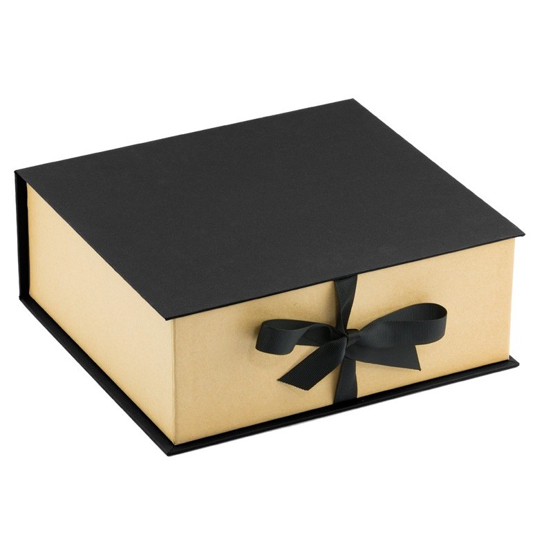 COFFRET ALLURE NOIR/KRAFT AVEC RUBAN