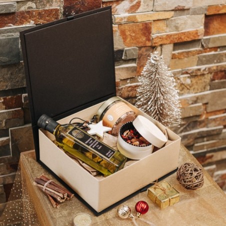 COFFRET ALLURE NOIR/KRAFT AVEC RUBAN