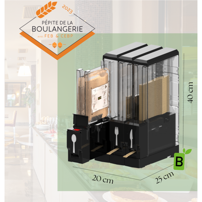 DISTRIBUTEUR COUVERTS WOODLERY - 3 CARTOUCHES