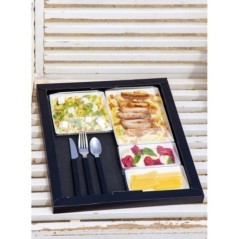 KIT ASSIETTES CUBIK FIBRA "VERSION A" + COUVERCLES