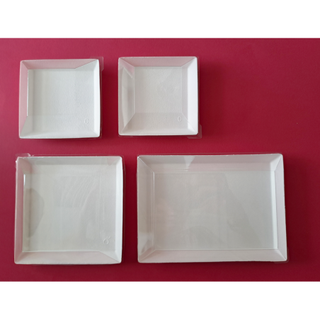 KIT ASSIETTES CUBIK FIBRA "VERSION C" + COUVERCLES