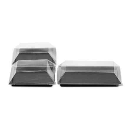 KIT ASSIETTES CUBIK NOIR "VERSION B" + COUVERCLES