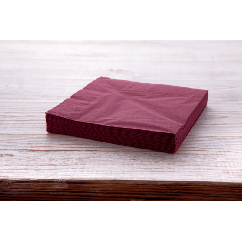 SERVIETTE COCKTAIL BORDEAUX