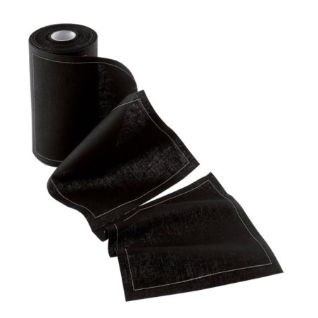 SERVIETTE NOIRE PRÉDÉCOUPÉE (10x25)