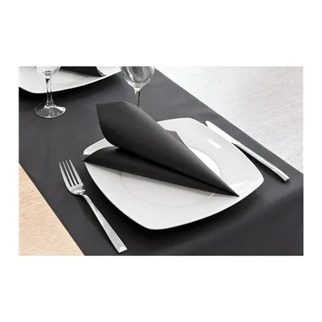 SERVIETTES  55 G/M2 40x40 CM NOIR AIRLAID (700 UNITÉ)