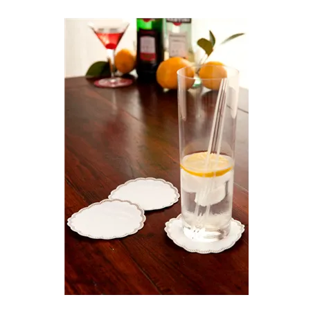 DESSOUS DE VERRE 9 PLIS  8x18 G/M2 + (30+12) G/M2 Ø9 CM BLANC OUATE (3000 UNITÉ)