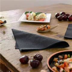 SERVIETTES ECOLABEL 2 PLIS 18 G/M2 39x39 CM NOIR OUATE (1600 UNITÉ)