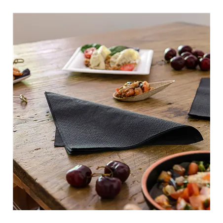 SERVIETTES ECOLABEL 2 PLIS  18 G/M2 39x39 CM NOIR OUATE (1600 UNITÉ)