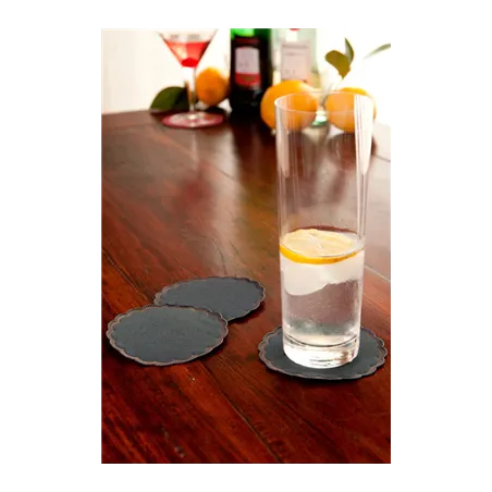 DESSOUS DE VERRE 9 PLIS  8x18 G/M2 + (30+12) G/M2 Ø9 CM NOIR OUATE (3000 UNITÉ)