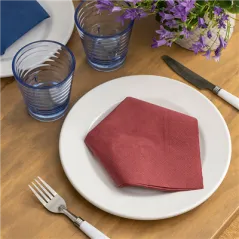 SERVIETTES ECOLABEL 2 PLIS 18 G/M2 39x39 CM BORDEAUX OUATE (1600 UNITÉ)