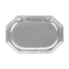 PLATEAUX DE LUXE OCTOGONAUX   45,5x30,5 CM ARGENTE PET (5 UNITÉ)