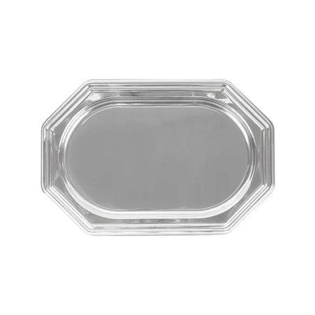 PLATEAUX DE LUXE OCTOGONAUX   45,5x30,5 CM ARGENTE PET (5 UNITÉ)