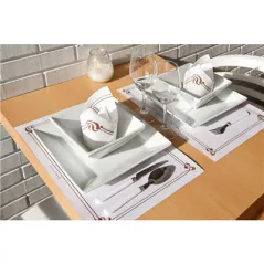 SETS DE TABLE 'MAXIM BRUN' 48 G/M2 31x43 CM BLANC CELLULOSE (2000 UNITÉ)