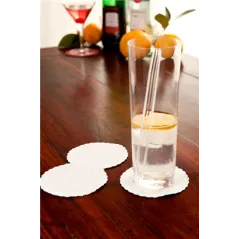 DESSOUS DE VERRE 'DENTELLE' 70 G/M2 Ø9 CM BLANC AIRLAID (3000 UNITÉ)