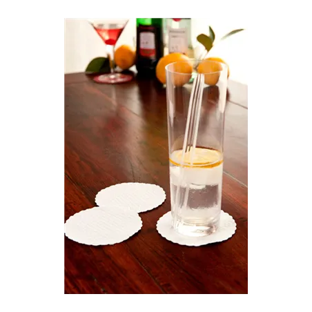 DESSOUS DE VERRE 'DENTELLE' 70 G/M2 Ø9 CM BLANC AIRLAID (3000 UNITÉ)