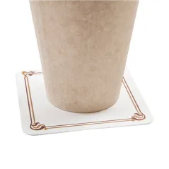 DESSOUS DE VERRE MARRON/OCRE 'MAXIM BRUN' 210 G/M2 8,5x8,5 CM BLANC CARTON (6000 UNITÉ)