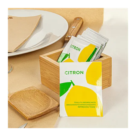 RINCE-DOIGTS RAFRAÎCHISSANTS CITRON 45 G/M2 6x8 CM BLANC CELLULOSE (2000 UNITÉ)