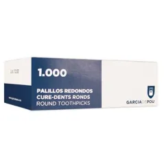 CURE-DENTS RONDS   6,8 CM NATUREL BOIS (1000 UNITÉ)