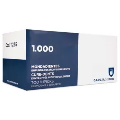 CURE-DENTS ENVELOPPÉS   6,5 CM NATUREL BOIS (1000 UNITÉ)