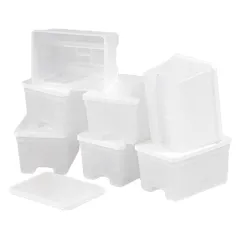 BARQUETTES + COUVERCLES  220 ML 9x6,5x5 CM TRANSLUCIDE PP (240 UNITÉ)
