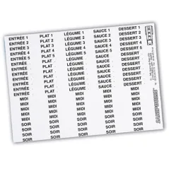 2 FEUILLES X 44 ETIQUETTES IDENTIFICATION