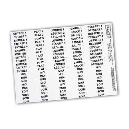 2 FEUILLES X 44 ETIQUETTES IDENTIFICATION