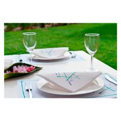 SERVIETTES ECOLABEL DOUBLE POINT 'VOLARE' 18 G/M2 40x40 CM BLANC OUATE (1200 UNITÉ)