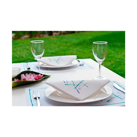 SERVIETTES ECOLABEL DOUBLE POINT 'VOLARE' 18 G/M2 40x40 CM BLANC OUATE (1200 UNITÉ)