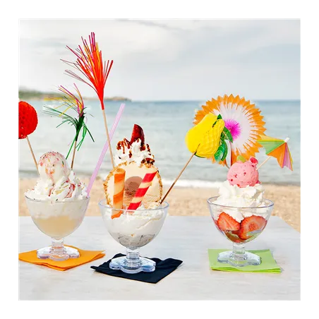DÉCORS POUR GLACES - FRUITS   20 (h) CM ASSORTI BOIS (100 UNITÉ)