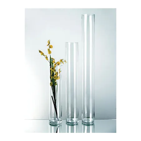 DÉCORATION GÉANTE - CYLINDRE   Ø 10x60 CM TRANSPARENT VERRE (1 UNITÉ)